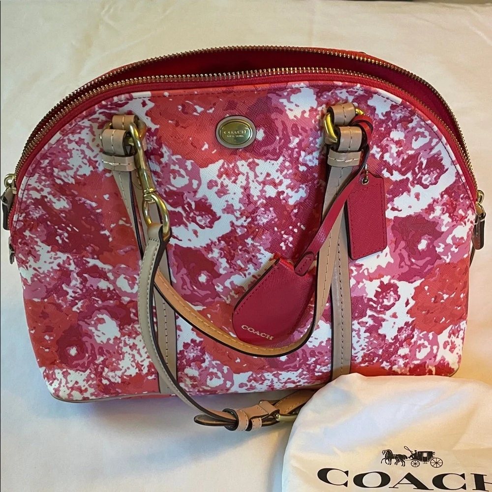 Coach Pink and White Floral Crossbody Bag - Picture 3 of 3